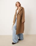 [JDY] JDY long coat with wool in light brown 2XL Light brown