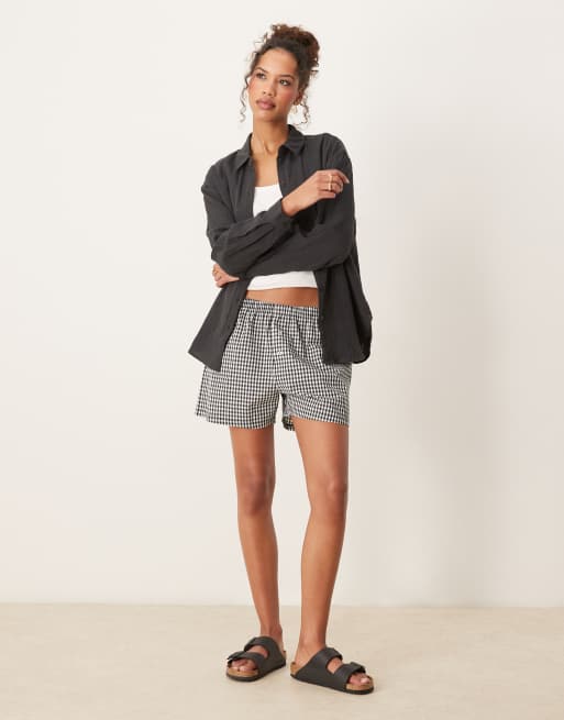 JDY long sleeve loose cheesecloth shirt in dark gray, 2 of 4