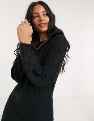 black mini jumper dress