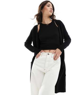 JDY longline cardigan in black