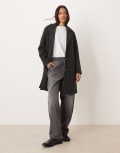 [JDY] JDY longline coat in black M Black Detail:Melange