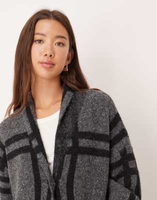 Jdy Longline Coatigan In Gray