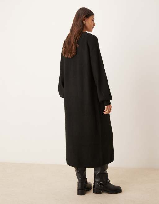 JDY longline knitted cardigan in black, 2 of 4