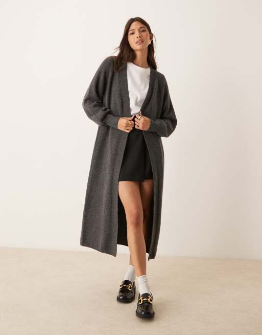 Dark grey longline cardigan hotsell