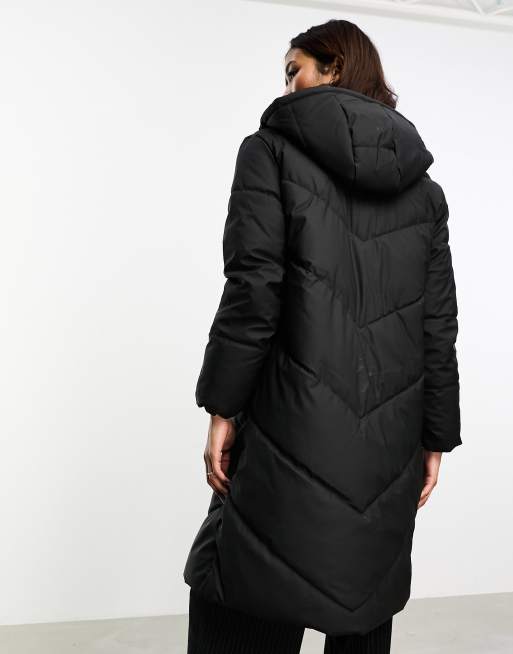 Black longline outlet padded jacket