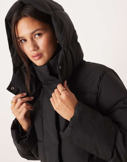 JDY longline padded coat in black, 2 of 4