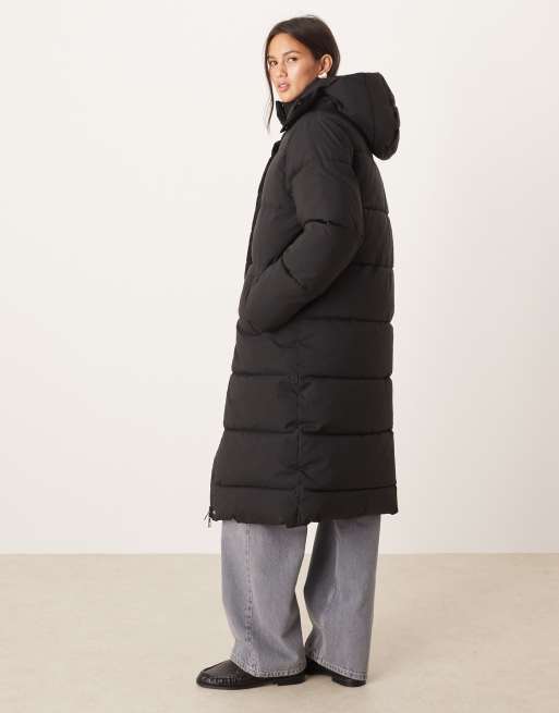 JDY longline padded coat in black, 3 of 4