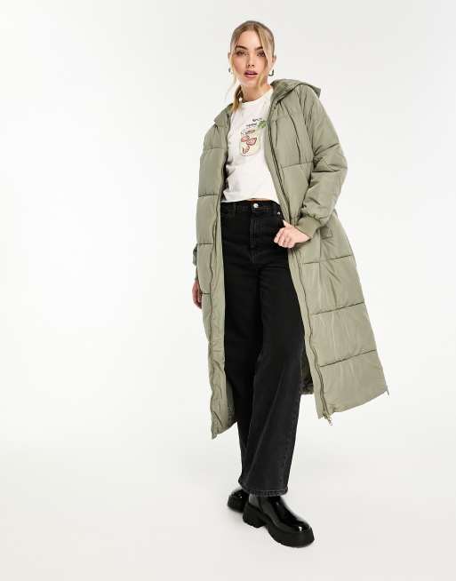 Sage longline padded store puffer coat