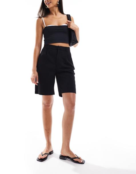 JDY longline short in black - view 1