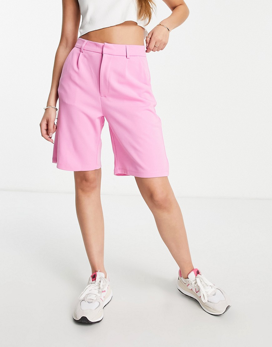 JDY longline tailored city shorts in pink