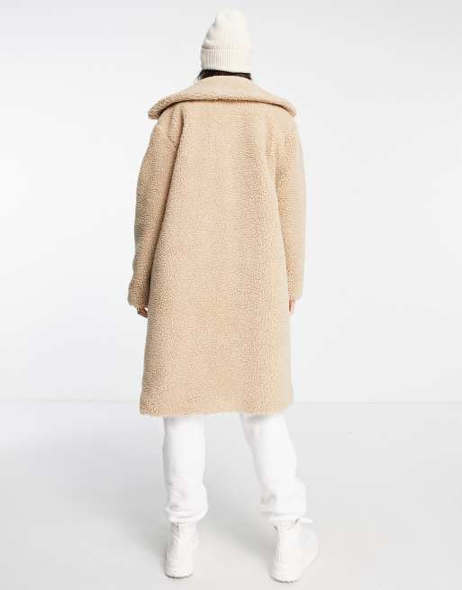 Beige hot sale longline coat