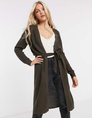 long tie waist cardigan