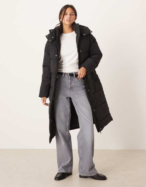 JDY lonling padded coat in black