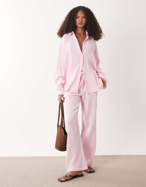 JDY loose fit cheesecloth shirt in light pink - part of a set, 2 of 4