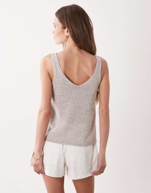 JDY loose fit knit vest in beige, 2 of 4