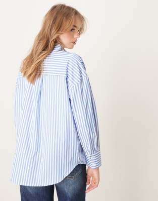 JDY loose fit shirt in blue stripes