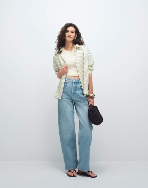 JDY loose fit shirt in green stripe, 3 of 11