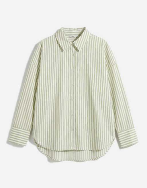 JDY loose fit shirt in green stripe, 5 of 11