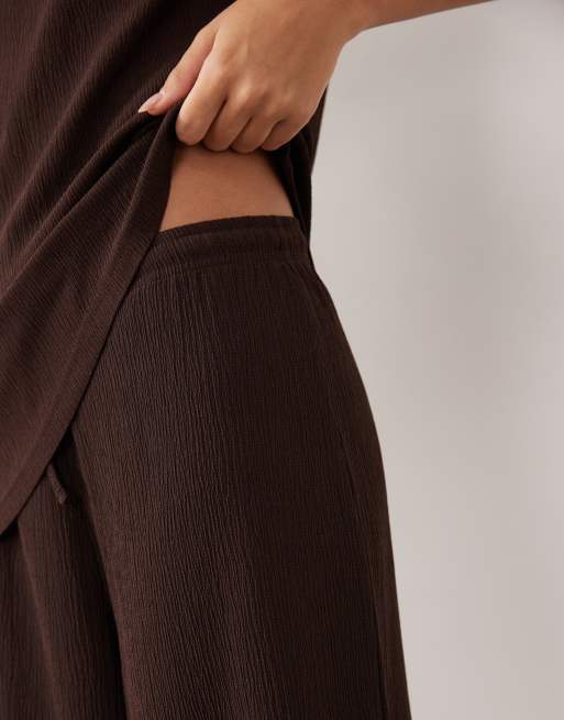 JDY loose trousers co-ord in chocolate brown, 5 of 5