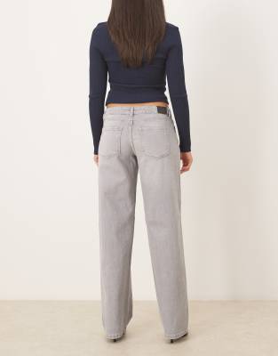 Jdy Low Waist Straight Leg Jeans In Gray