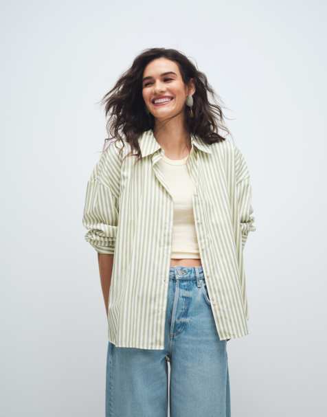 JDY - Løstsiddende skjorte med grønne striber - view 1