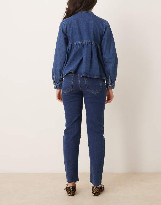 JDY – Lullu – Jeans in Dunkelblau mit geradem Schnitt und hohem Bund, 3 von 5