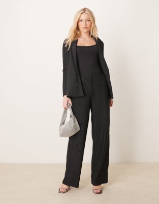 Jdy Lurex Wide Leg Pants In Black - Part Of A Set