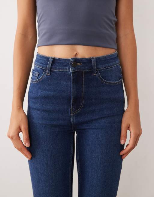 JDY Macy high rise flared jeans in dark blue denim, 3 of 5