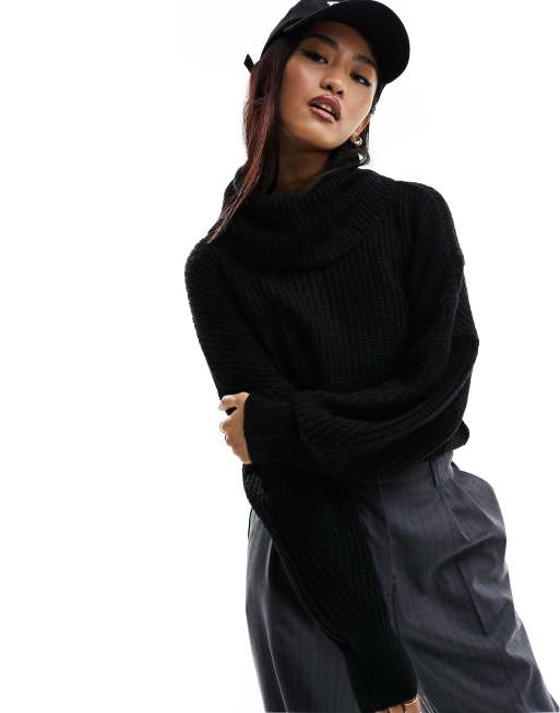 JDY - Maglione con collo alto nero