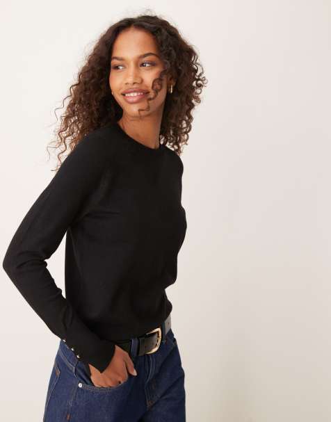JDY - Maglione nero con bottoni sulle maniche - view 1