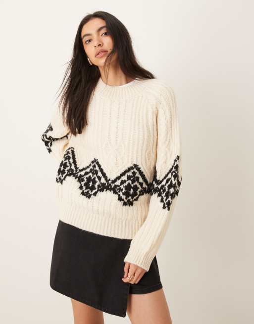 JDY - Maglione oversize spesso color écru