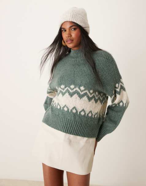 JDY - Maglione verde acqua con motivo Fair Isle - view 1