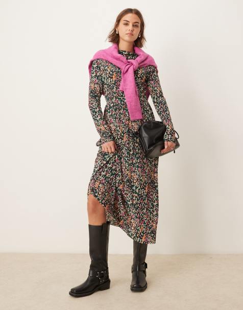 JDY - Maxi jurk met bloemenprint in zwart - view 1