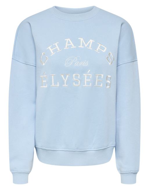 JDY Mesa sweat-shirt brodé à manches longues ras de cou bleu, 6 de 7