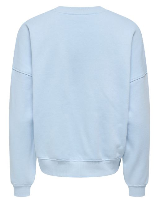 JDY Mesa sweat-shirt brodé à manches longues ras de cou bleu, 7 de 7