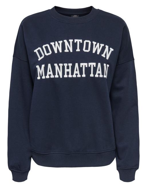 JDY Mesa sweat-shirt brodé à manches longues ras de cou bleu, 6 de 7