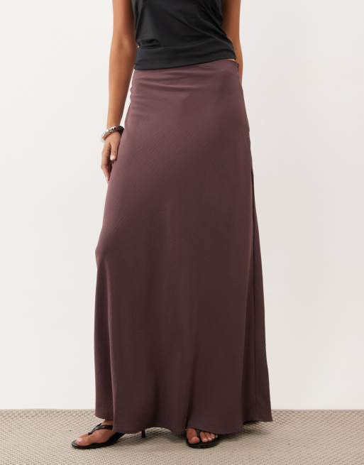 JDY mid waist maxi skirt in plum, 2 of 5