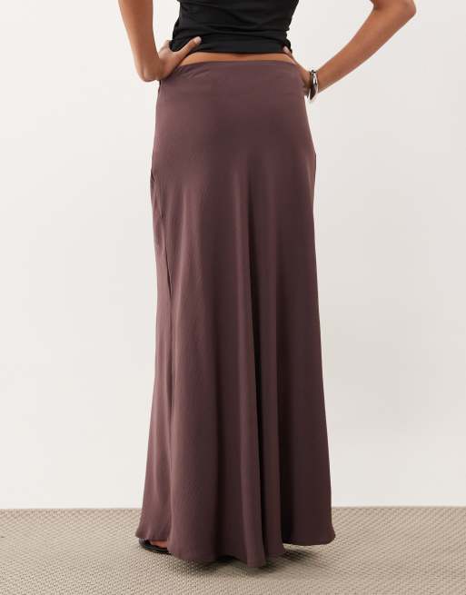 JDY mid waist maxi skirt in plum, 4 of 5