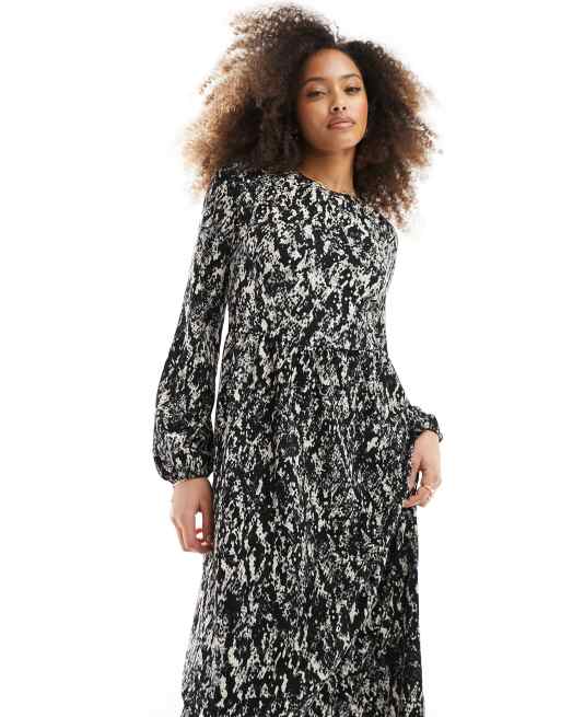 JDY - Midi-jurk met lange mouwen in slangenprint, 3 van 4