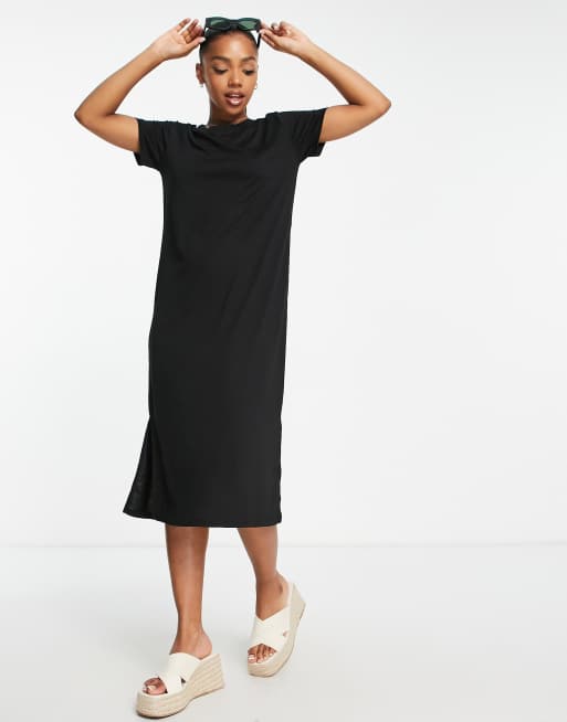 Midi t shirt store dress with slits