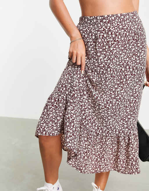 Jdy floral 2025 midi skirt