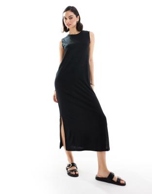 JDY - Midi-Tanktop-Kleid in Schwarz