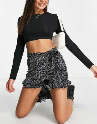 black frill skort