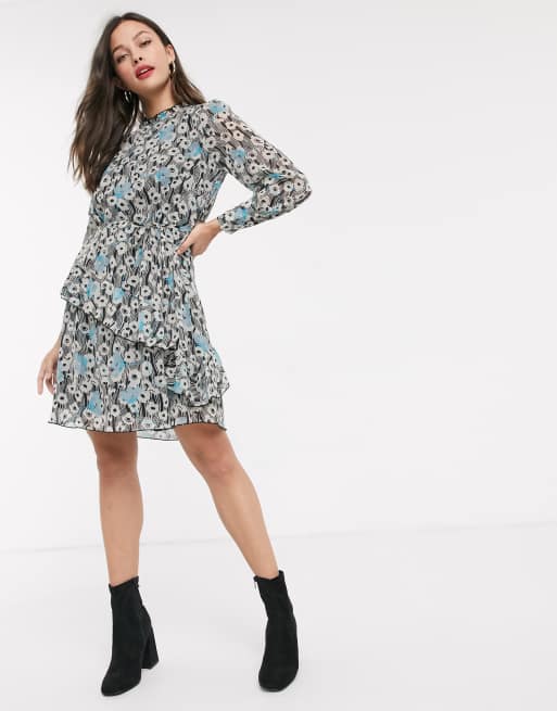 JDY mini dress with frill detail in floral print
