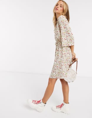 cream floral dress