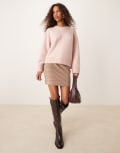 [JDY] JDY mini skirt in brown check M BROWN