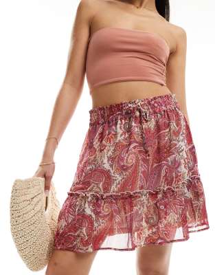 mini skirt in paisley pink