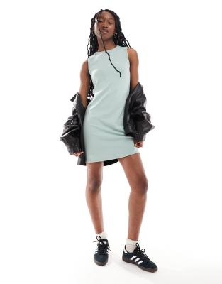 Jdy Mini Sleeveless Fitted Dress In Sage Green