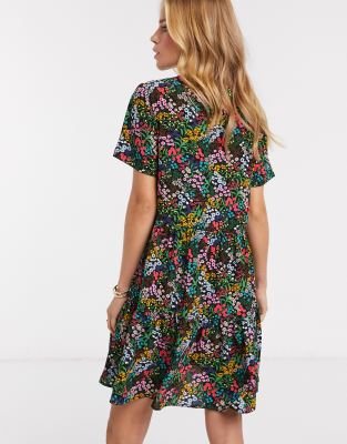 jdy ditsy printed smock dress