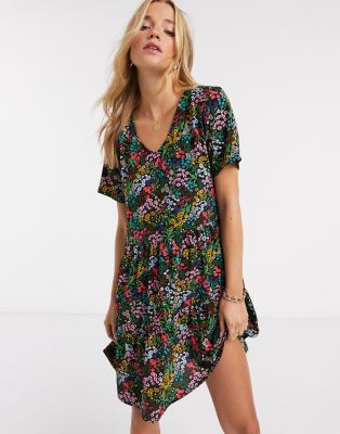 jdy ditsy printed smock dress